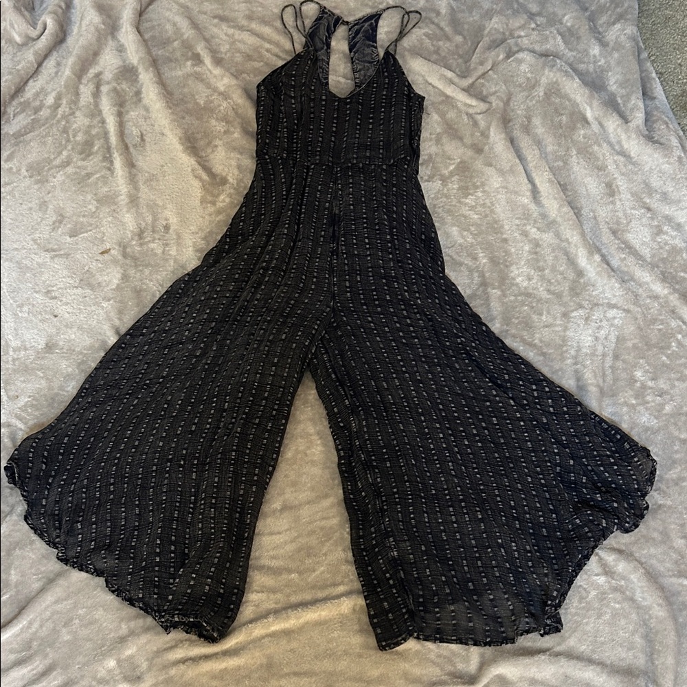 HD in Paris (Anthropologie) gauzy jumpsuit with wide leg cropped legs